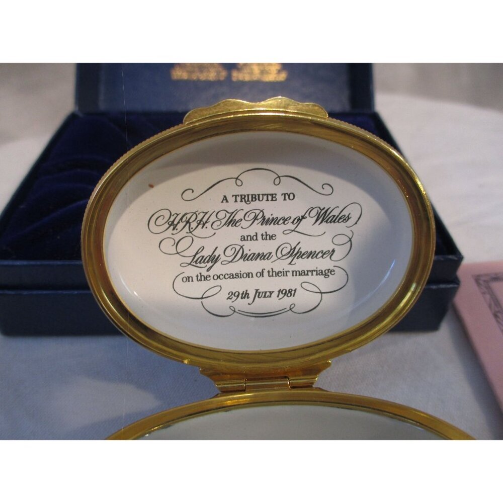 Enamel Halcyon Days HRH Prince Charles Lady Diana Royalty England Marriage1981 - Picture 4 of 7